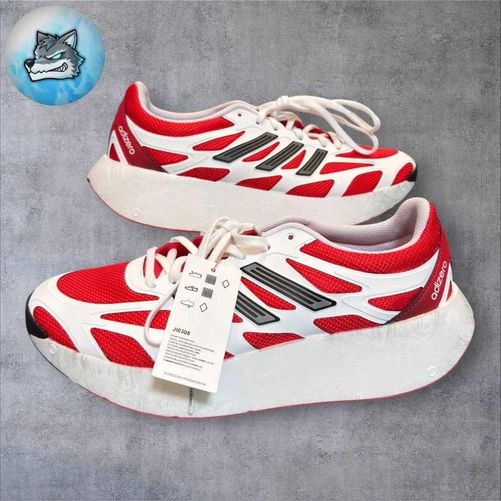 Adidas Adizero Aruku Running Casual Shoes Men's Size 11 White Pure Ruby JI0308